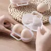 Contenedor de huevos para viajes al aire libre, bandeja de huevos a prueba de golpes para refrigerador, caja protectora, caja de almacenamiento de plástico portátil para huevos con tapa y compartimentos