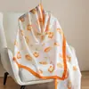 Bufanda Larga de Seda con Estampado de Tulipanes Nueva Primavera 2026, Seda Artificial, Textura Suave, Bufanda Protectora para el Cuello, Chal Delgado para Mujer