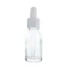 Frasco de vidro de 30ml para óleo essencial, frasco conta-gotas de 50ml com ponta de borracha, frasco de amostra transparente, frasco dispensador de essência cosmética, frasco vazio