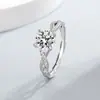 Anillo de Celebridad de Internet Douyin Kuaishou Transfronterizo de Zirconia Imitación Moissanita Ocho Corazones y Ocho Flechas para Mujer y Hombre Anillo de Bodas de Seis Garras al por Mayor