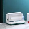 Armário de drenagem de dupla camada de plástico de cozinha Talheres domésticos com tampa Armazenamento de armário à prova de poeira Armazenamento de drenagem de rack de pratos para cabelo