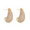 Brincos Exquisitos em Forma de Gota com Microincrustação, Moda Europeia e Americana, Brincos de Temperamento Exagerado, Nicho de Luxo Leve, Atacado de Brincos de Alta Qualidade