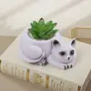 Vaso de Flores Criativo de Suculenta de Vinil Mais Vendido do Fabricante, Micro-Paisagem de Mesa com Planta Verde, Ornamento em Vaso Realista em Forma de Gato