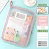Bolsa de malla en forma de L para archivadores, con gran apertura, con cremallera, para estudiantes, para exámenes, almacenamiento adicional y tareas.