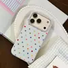 Capa Colorida de Bolinhas para iPhone 18 Pro Max Apple 17 Pro Japonês Coreano 16 Blocos de Cor Anti-queda 15 Macia