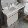 Directo del fabricante: Gabinete de lavandería para balcón de aluminio tipo panal con lavadora de carga frontal integrada y lavabo para ropa