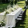 Toalha de Mesa para Casamento ao Ar Livre 2026 Novo Estilo Luxo Leve Sensação de Alto Padrão Branco Puro Mesa de Sobremesas Mesa de Exposição Especial Toalha de Mesa Retangular