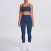 Conjunto de Roupa de Yoga Justa Tipo Nuvem com Sutiã Esportivo Sexy nas Costas e Calça de Cintura Alta Levanta Bumbum com Bolsos para Corrida e Fitness Feminino