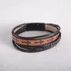 Nuevo Pulsera de Cuero Retro Europea y Americana con Hebilla Magnética Estampado de Cruz Creativo Pulsera con Dijes de Moda Reunión Casual para Hombres