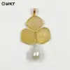 WT-JP506 Colgante de Piedra Semipreciosa Translúcida Cuarzo Fresa Amazonita Trébol Perla Barroca Colgante Joyería DIY