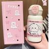 Termo de Corazón de Niña de Dibujos Animados Acero Inoxidable 316 Gran Capacidad Nuevo Estilo Vaso de Agua Portátil Estilo Ins Vaso con Doble Pajita para Beber