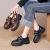 Zapatos de Cuero para Mujer con Suela Gruesa 2024 Nuevos Moda Francesa Vintage Versátiles Estilo Británico Mocasines Zapatos con Plataforma para Aumentar la Altura