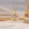 Collar Monet's Garden Estilo Pintura al Óleo Colgante de Esmalte Colorido Collar Colgante Nicho Lujo Ligero Retro Francés Sencillo