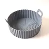Bandeja de silicona para freidora de aire de fábrica, bandeja para hornear en freidora de aire para el hogar, bandeja redonda creativa para hornear en freidora de aire, venta al por mayor