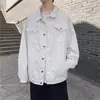 Jaqueta jeans masculina, estilo retrô de outono, jaqueta casual workwear legal e estilosa, marca trendy do Instagram, versátil para adolescentes, com gola lapela