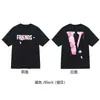 Nueva Camiseta Vlone Jerry Grande V Humo Reflectante Holgada de Manga Corta Flor de Cerezo Pareja Streetwear de Moda