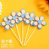 Decoraciones de Pastel de Flores Coloridas de Resina Suave Estilo Xiaohongshu Inserciones Accesorios de Decoración de Mesa de Postres con Flores