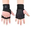 Guantes de Fitness Palma Antideslizante Protector Gimnasio Equipo Mancuerna Levantamiento de Pesas Presurizado Correa Larga para Muñeca Guantes de Entrenamiento