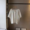 [Bizheng] Verano 2025 Nuevo Estilo Coreano Fresco Encaje Calado Suelto Jacquard Comodín Camisa de Manga Corta Femenina 3814