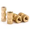 Porca de cobre tipo A moldagem por injeção porca recartilhada inserto de cobre de precisão inserto de cobre para celular porca britânica com furo passante em estoque