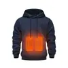 Suéter Masculino Transfronteiriço com Aquecimento USB e Forro de Fleece Quente para Uso Externo Casual Suéter com Capuz de Aquecimento Elétrico