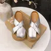 Pantuflas de Media para Mujer Baotou 2026 Verano Nuevo Estilo Coreano Punta Redonda Planas Cómodas Exteriores Suela Suave Pantuflas para Mujer