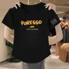Camiseta color rojo rosa, hombro normal, manga corta para mujer, verano, petite, corta, cuello redondo, holgada, con diseño, top tipo algodón, adelgazante