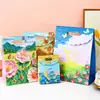 Bolsa de Regalo de Pintura al Óleo Creativa, Bolso Tote Artístico de Nuevo Estilo, Exquisito Empaque de Ramo para Vacaciones y Cumpleaños, Bolsa de Papel para Regalo