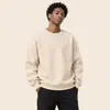 Exclusivo transfronterizo algodón 320g hombros caídos cuello redondo manga larga holgado casual sudadera con capucha de moda para hombre color liso