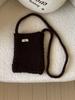 Corea del Sur Dongdaemun Otoño e Invierno Nuevo Huevo Bolsa para Teléfono de Casa Tejida a Mano Mezcla de Lana Bolso Cruzado Billetera de Punto para Mujer