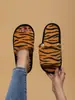 Pantuflas de Casa con Estampado de Leopardo y Punta Abierta Explosiones Transfronterizas de Amazon Pantuflas con Estampado de Leopardo Primavera y Otoño Cuatro Estaciones Pantuflas de Piso