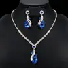 Joias da Moda Feitas com Materiais Ecológicos, Conjunto de Colar e Brincos em Formato de Coração de Alta Qualidade Cravejados com Diamantes, Conjunto de Colar em Formato de Coração de Nicho