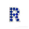 Cinturón de vestir con letras de diamantes azules zafiro de 8 mm, accesorios de joyería de pedrería DIY, pulsera con las 26 letras inglesas, accesorios de joyería
