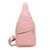2025 Nova Bolsa de Peito em Tecido de Nylon Moda Feminina Bordado Diamante Ombro Transversal Grande Capacidade Ciclismo Bolsa de Peito