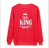 Nuevo Sudadera con Capucha Casual Estampada Rey Reina Ropa de Pareja Serie Europea y Americana Día de San Valentín 2024