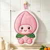 Muñeco de Fruta Colgante Toalla de Mano Espesado Vellón de Coral Absorbente Paño de Limpieza para Cocina Lindo Decorativo Colgante Toalla de Mano