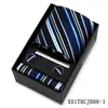 Conjunto de Presente com Gravata Listrada e Lenço Quadrado Masculino, Traje Formal Estilo Europeu, Nova Gravata de Alta Qualidade Amarrada à Mão, Estoque Pronto de Fábrica