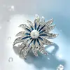 Broche de Girasol Esmaltado Retro con Pedrería Perlas Artificiales Esmalte de Goteo Pin para Traje Abrigo Accesorios de Ramillete de Lujo Ligero