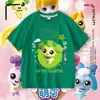 Camiseta Manga Curta Fofa e Adorável para Meninas, Top de Algodão Puro Desenho Animado em Formato de Coração Fofo, Camiseta Básica de Verão para Menininhas