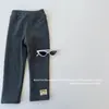 Pantalones Base de Abrigo con Forro Polar Grueso Extra, Novedad Otoño/Invierno para Niñas, Con Pegatina, Gruesos, Versátiles, Elásticos, Pantalones Adelgazantes