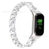 Adecuado para la pulsera Xiaomi 3/Xiaomi 4, cadena en forma de G, correa de acero + marco de reloj de acero inoxidable, correa de muñeca, correa de diamante