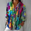 Moda Casual Femenina Europea y Americana 2026 Camisas Geométricas Abstractas Blusas Sueltas Tops Ropa Femenina Transfronteriza Distribución al por Mayor