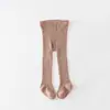 Medias Acanaladas de Primavera y Otoño para Niñas, Leggings Acanalados de Color Sólido, Leggings Elásticos Sin Costuras para Bebés para Usar Afuera