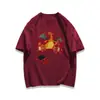 Camiseta de manga corta con estampado de dragón de fuego de Pokémon de seda de leche para hombre y mujer, top holgado versátil de verano estilo ins
