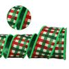 Venta Directa de Fábrica 6.3cm Navidad Halloween Cuadros Rayas Guirnalda de Regalo Decoración Cinta Blanca con Flecos