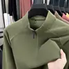 Sudadera Nueva de Primavera y Otoño 2025 para Hombre con Media Cremallera y Cuello Alto, Ropa de Algodón, Camiseta Casual de Alta Gama para Hombre al por Mayor