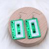 Comercio Exterior Popular Cinta de 9 Colores Empalme Acrílico Aretes Geométricos Moda Simple Aretes Personalizados Aretes para Mujer
