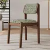 Silla de Comedor de Madera Maciza Hogar Nórdico Moderno Simple Respaldo Acolchado Taburete de Mesa de Comedor Restaurante Lujo Ligero Tela Silla de Mesa de Comedor