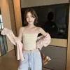 Camisola Versátil de Diseño Plisado Fresco y Dulce Estilo Coreano, Copas Fijas que Realzan el Busto Pequeño, Tirantes Finos