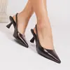 Moda Estilo Nuevo Sandalias de Tacón Alto Poco Profundas para Mujer Punta Fina Correa al Tobillo Tacón de Aguja Primavera y Otoño Suministro Transfronterizo